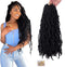 7 Packs/lot Nu Faux Locs Hair Crochet Braids Faux Locs Hair 18inch Soft Goddess Synthetic Twist Hair Curly 1B#