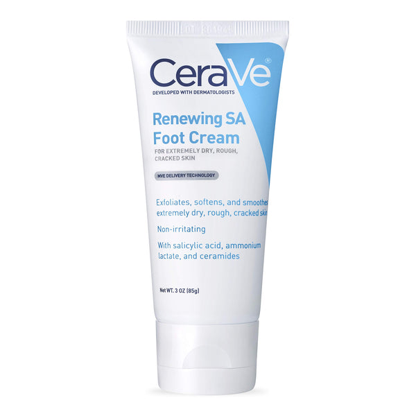 CeraVe Foot Cream with Salicylic Acid | 3 Ounce | Foot Cream for Dry Cracked Feet | Fragrance Free