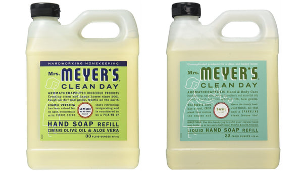 Mrs. Meyer's Liquid Hand Soap Refill, Lemon Verbena and Basil, 33 Fluid Ounce Variety Pack