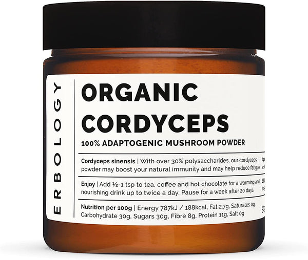 Organic Cordyceps Mushroom Powder 50g - 48% Beta-glucans - No Added Fillers - Grown in Europe