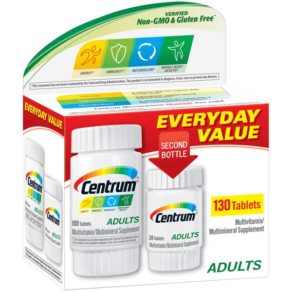 Centrum Adult Multivitamin/Multimineral Supplement with Antioxidants, Zinc and B Vitamins - 130 Count