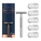 King C. Gillette Double Edge Safety Razor for Men + 5 Platinum Coated Double Edge Blades, Gift Set Ideas for Him/Dad