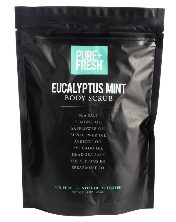 Pure+Fresh Body Scrub Eucalyptus Mint - Exfoliant Infused with Dead Sea Salt and Essential Oils