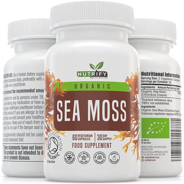 Natural Sea Moss Capsules| Vegan Multivitamin Supplement| | No Binders, fillers or additives.