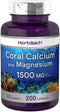 Horbaach Coral Calcium 1500mg 200 Capsules | Plus Magnesium | Non-GMO, Gluten Free Supplement | Supports Bone Health