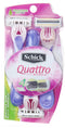 Schick Quattro for Women Disposable Razors for Sensitive Skin, 3 Count, Pack of 2