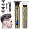 Xnuoyo Rechargable Digital Screen Hair Clipper, 1500mAh Barber Hair Trimmer Hair Cutting Kit with 3 Guide Combs for Men Women Children (Golden)