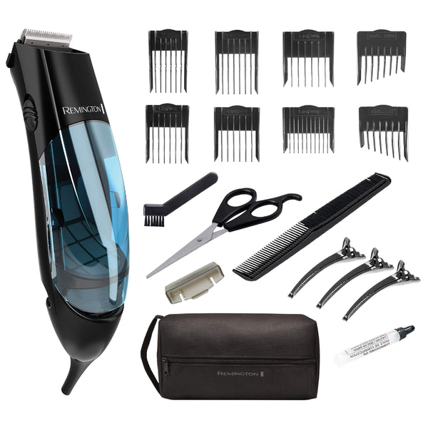 Remington HKVAC2000A Vacuum Haircut Kit, Vacuum Beard Trimmer, Hair Clippers for Men (18 pieces)
