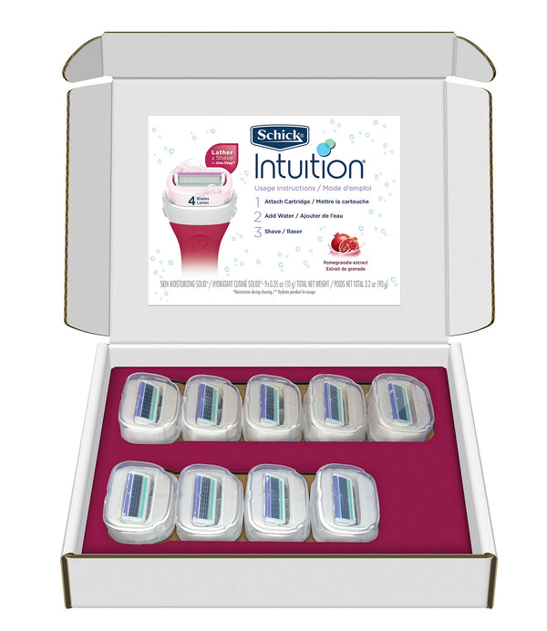 Schick Intuition Renewing Moisture Razor Blade Refills With Pomegranate Extract for Women, 9 Count