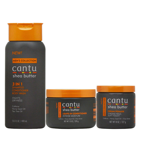 Cantu Men's Hair Care 3-piece Set (3 in 1 /Leave-In Conditioner/Cream Pomade)