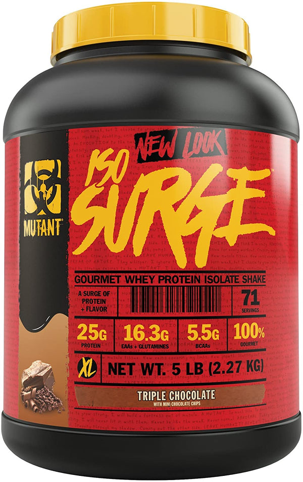 Mutant ISO Surge Whey Protein Powder Acts FAST to Help Recover, Build Muscle, Bulk and Strength, Uses Only High Quality Ingredients, 5 lb - Triple Chocolate
