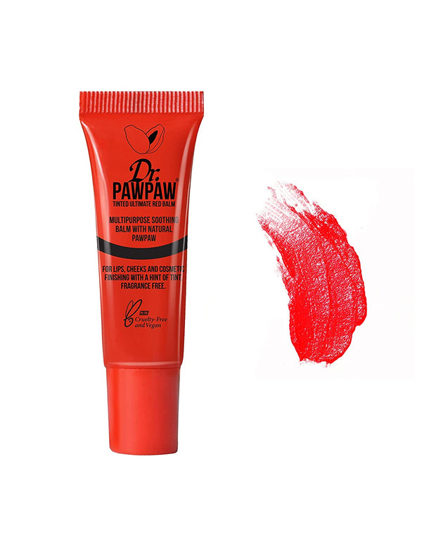 Dr. PAWPAW Multi-Purpose Balm | No Fragrance Balm, For Lips, Skin, Hair, Cuticles, Nails, and Beauty Finishing | 10 mL (Ultimate Red, 1 Pack)