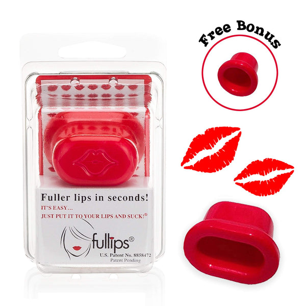 Fullips Lip Plumping Tool - Medium Oval Plus Large Round Bonus Self Suction Enhancers and Additional Gift!