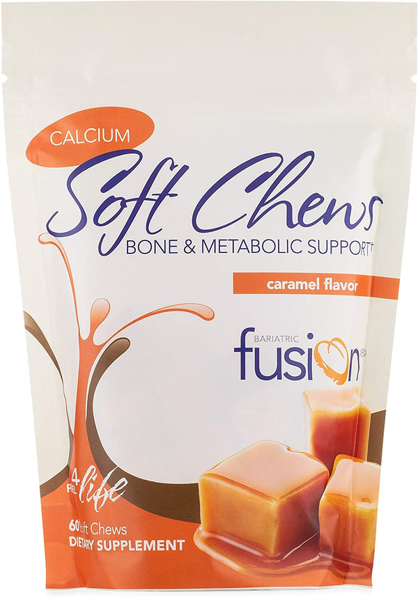 Bariatric Fusion Calcium Citrate 500mg & Energy Soft Chew Bariatric Vitamin, Caramel Flavor 60 Count