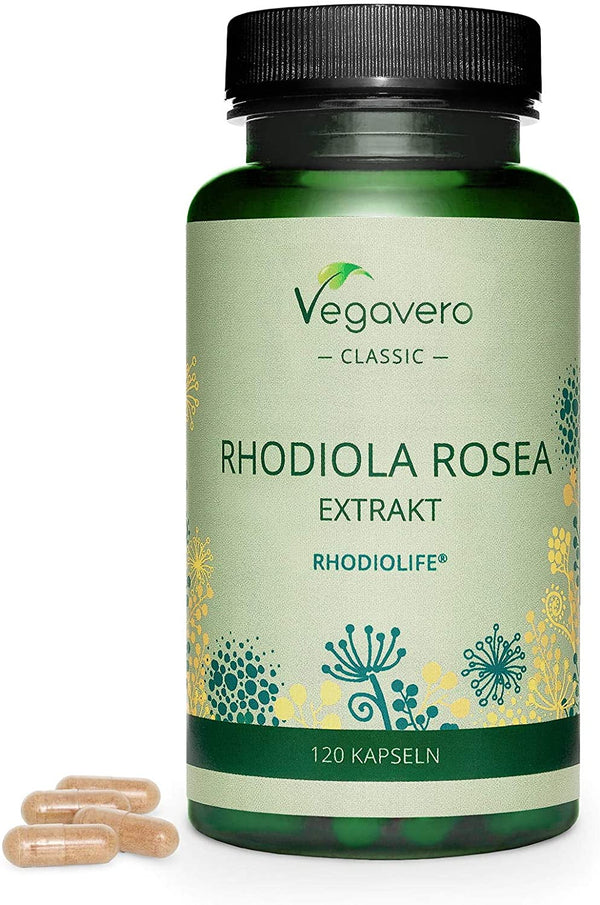 Premium Rhodiola Rosea Vegaveroýý | Rhodiolifeýý Rhodiola Extract | 4 Month Supply: 120 Capsules | 3% Rosavins & 1% Salidroside | NO Additives | 200 mg per Capsule | 100% Vegan