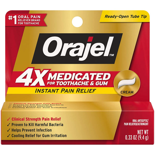 Orajel 4X for Toothache & Gum Pain: Severe Cream Tube 0.33oz