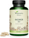 Organic Ginger Capsules Vegaveroýý | High Dosage: 450 mg per Capsule | No Additives | 180 Capsules | Premium Raw Material from India | 100% Vegan | Laboratory Tested