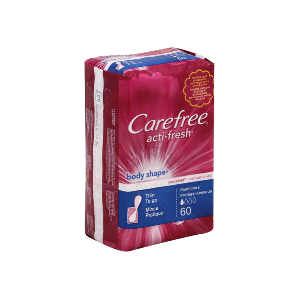 CAREFREE Acti-Fresh Body Shape Thin To Go Pantiliners, Unscented 60 ea