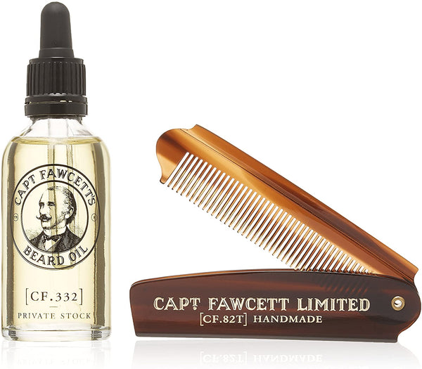Captain Fawcett Beard Oil & Beard Comb Gift Set