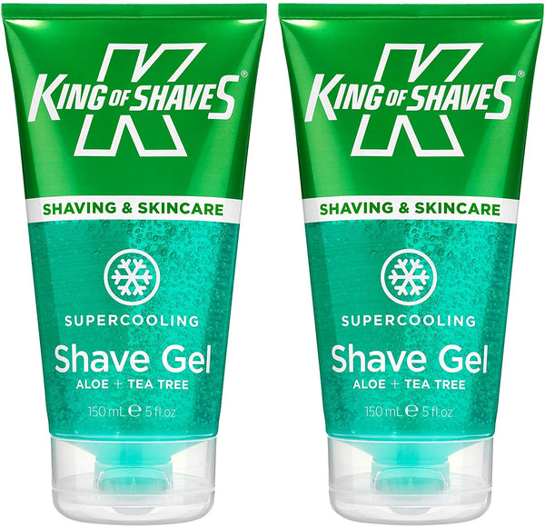 King of Shaves Supercooling Aloe Vera Low Foam Shaving Gel for Men 150ml TWIN PACK