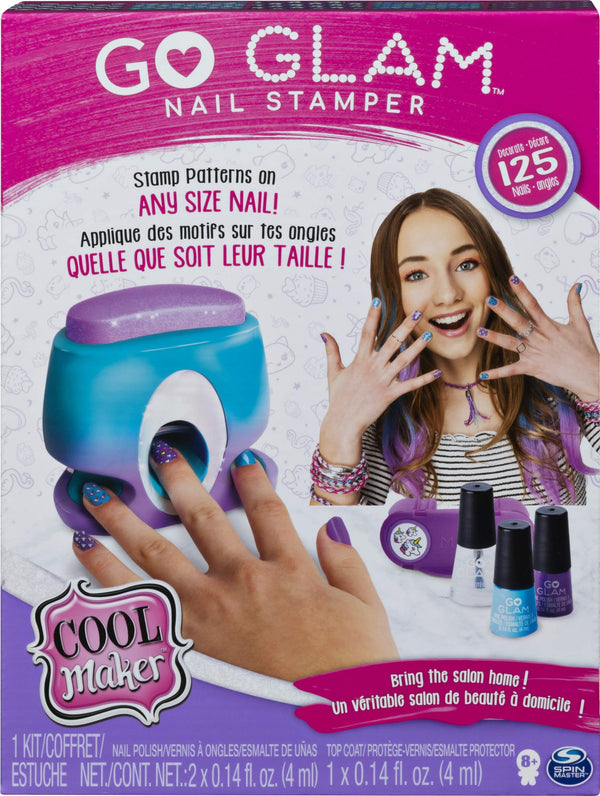 Cool Maker, GO GLAM Nail Stamper, Nail Studio with 5 Patterns to Decorate 125 Nails (Packaging May Vary)