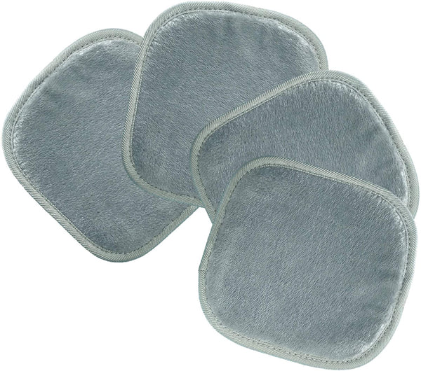 Polyte Premium Hypoallergenic Chemical Free Microfibre Fleece Makeup Remover and Facial Cleansing Cloth (20x20 cm, 4 Gray Cloths)