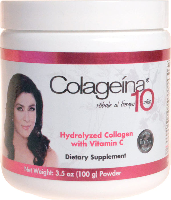 EXCELLENT SKIN, NAIL AND HAIR RESTORER W/ 100 G COLAGEINA 10, HYDROLIZED COLLAGEN WITH VITAMIN C, HARDER NAILS, REDUCED WRINKLES AND STRONGER HAIR