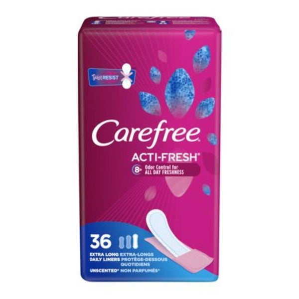 CAREFREE Acti-Fresh Body Shape Extra Long To Go Pantiliners, Unscented 36 ea